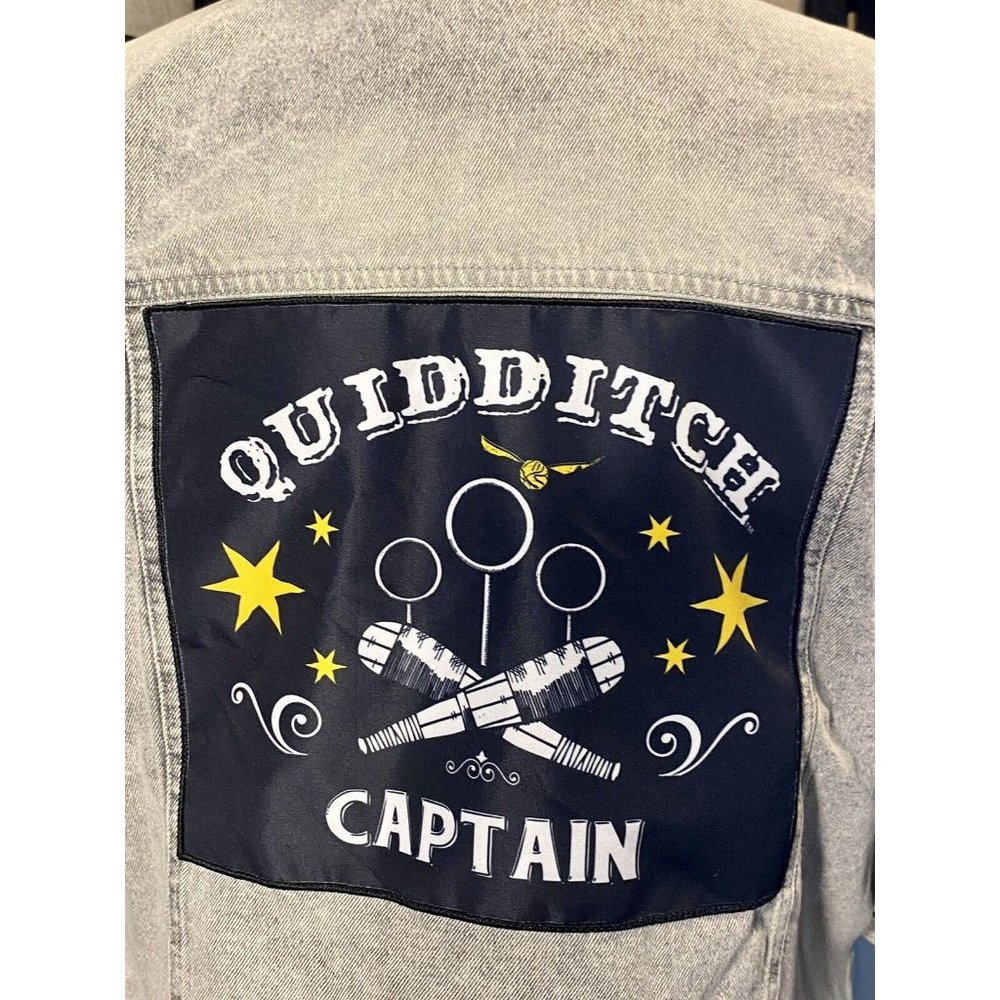 Harry Potter Quidditch Captain Jean Jacket Size M Grey Denim - Picture 4 of 14